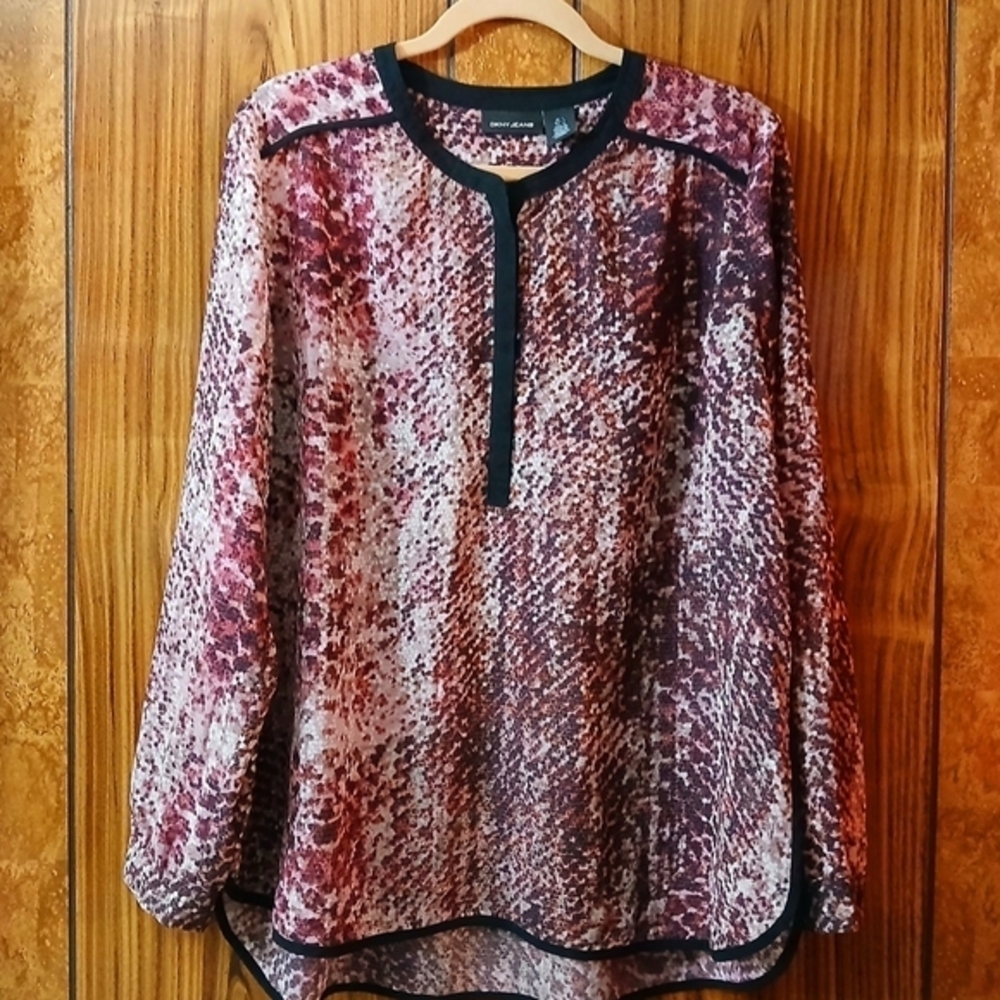 DKNY Women's Snakeskin Blouse Size L